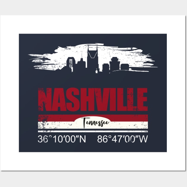 Nashville Tennessee City Wall Art by DimDom